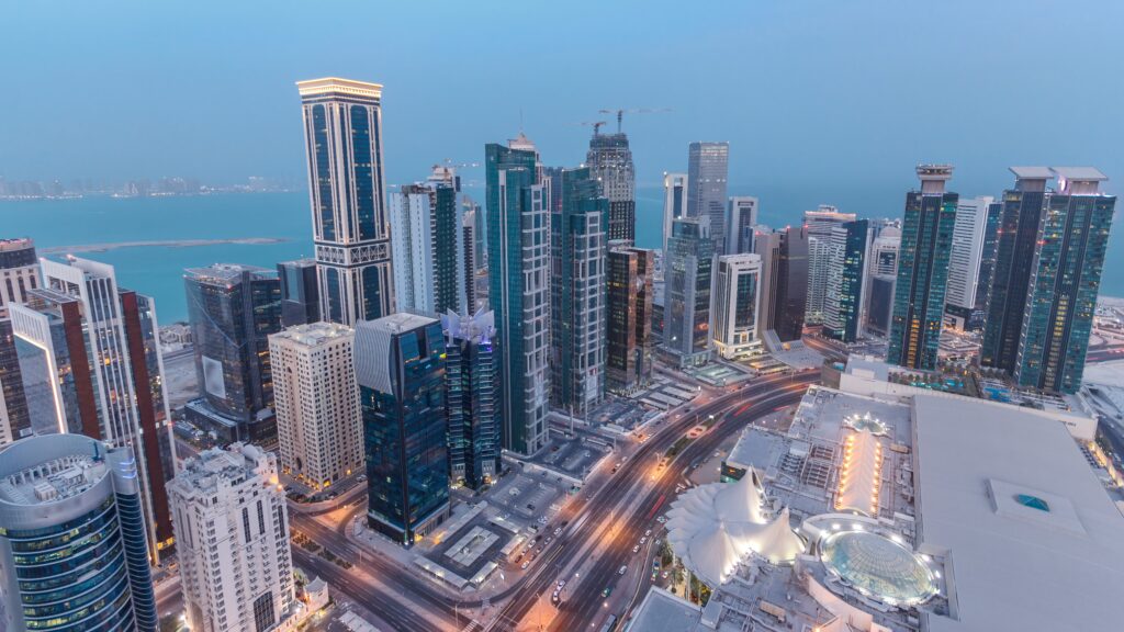 Skyline,Of,The,West,Bay,Area,From,Top,In,Doha