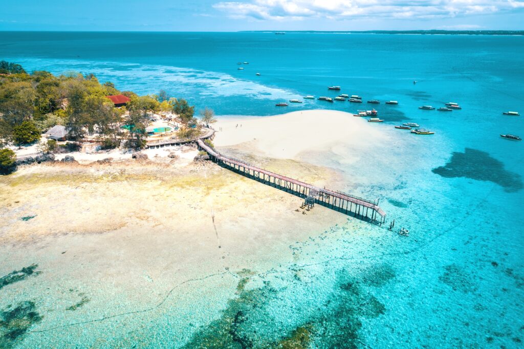 Aerial,View,Of,Prison,Island,,Zanzibar,,Tanzania,,Near,Stone,Town,