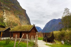 Viking,Village,Surrounded,By,Fjord,Landscape