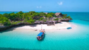 Beholding,The,Aerial,Perspective,Of,Zanzibar,Island's,Coastline,Is,A